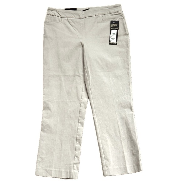 ๐๐ RENUAR Khaki Cropped Pantsโ | Preppy Fall Laced Ankle Dockside Chic Sz 4 - Picture 1 of 6